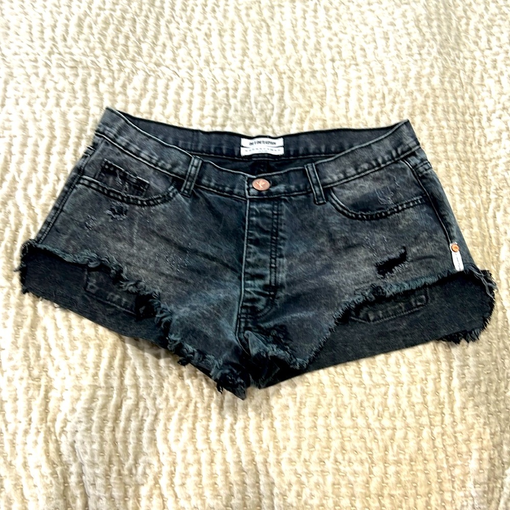 One Teaspoon black denim shorts. Size 29